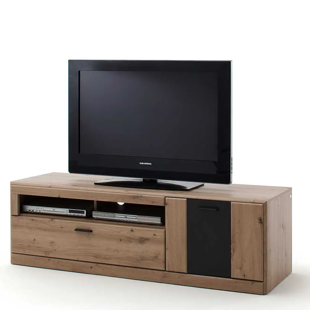 Wohnen Tv & Hifi-Möbel|Lowboards<Elegante TV Bank in Eiche & Grau - Larinca