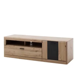 Wohnen Tv & Hifi-Möbel|Lowboards<Elegante TV Bank in Eiche & Grau - Larinca