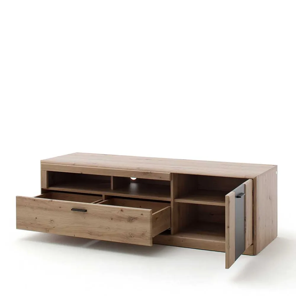 Wohnen Tv & Hifi-Möbel|Lowboards<Elegante TV Bank in Eiche & Grau - Larinca