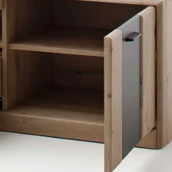 Wohnen Tv & Hifi-Möbel|Lowboards<Elegante TV Bank in Eiche & Grau - Larinca
