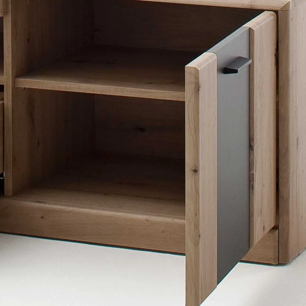 Wohnen Tv & Hifi-Möbel|Lowboards<Elegante TV Bank in Eiche & Grau - Larinca