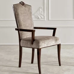 Wohnen Stühle<Eleganter Armlehnenstuhl in Beige Samt - Venisso