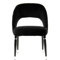 Wohnen Stühle<Eleganter Designstuhl in Schwarz Samt - Siiri (2er Set)