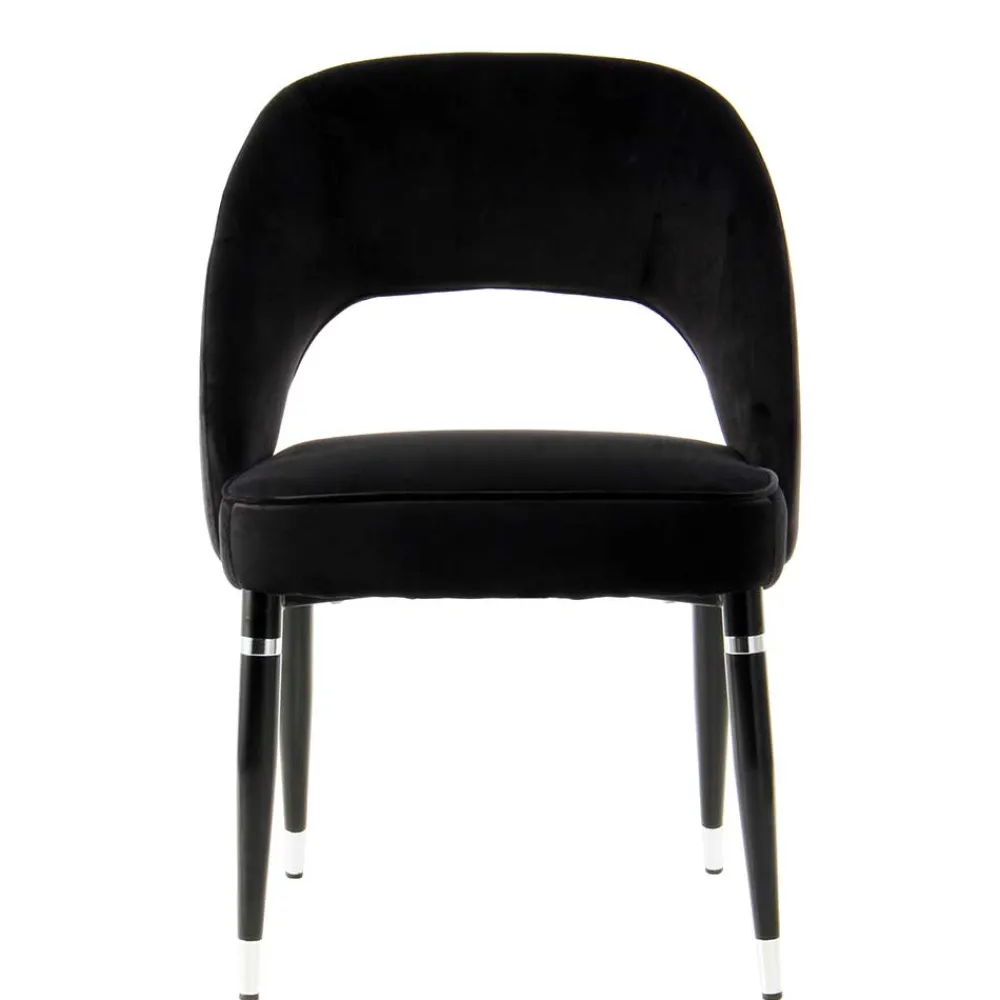 Wohnen Stühle<Eleganter Designstuhl in Schwarz Samt - Siiri (2er Set)