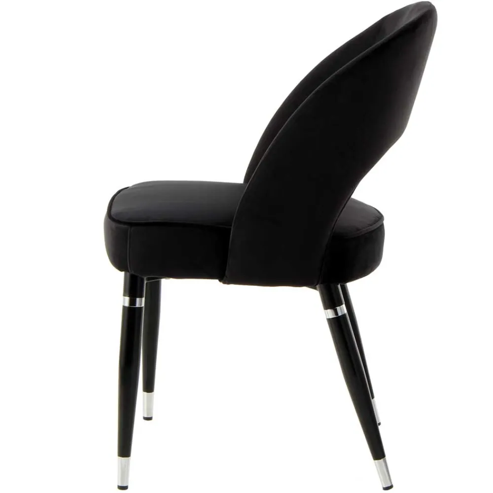 Wohnen Stühle<Eleganter Designstuhl in Schwarz Samt - Siiri (2er Set)