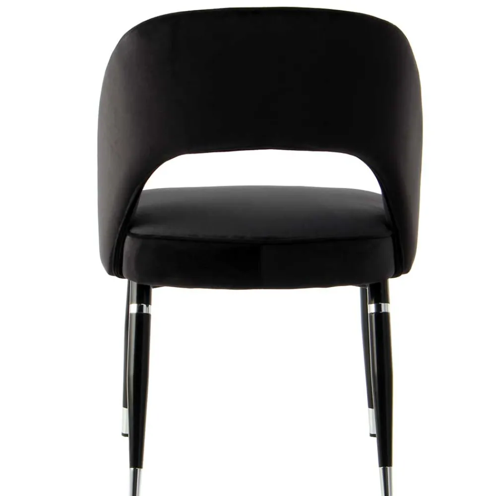 Wohnen Stühle<Eleganter Designstuhl in Schwarz Samt - Siiri (2er Set)
