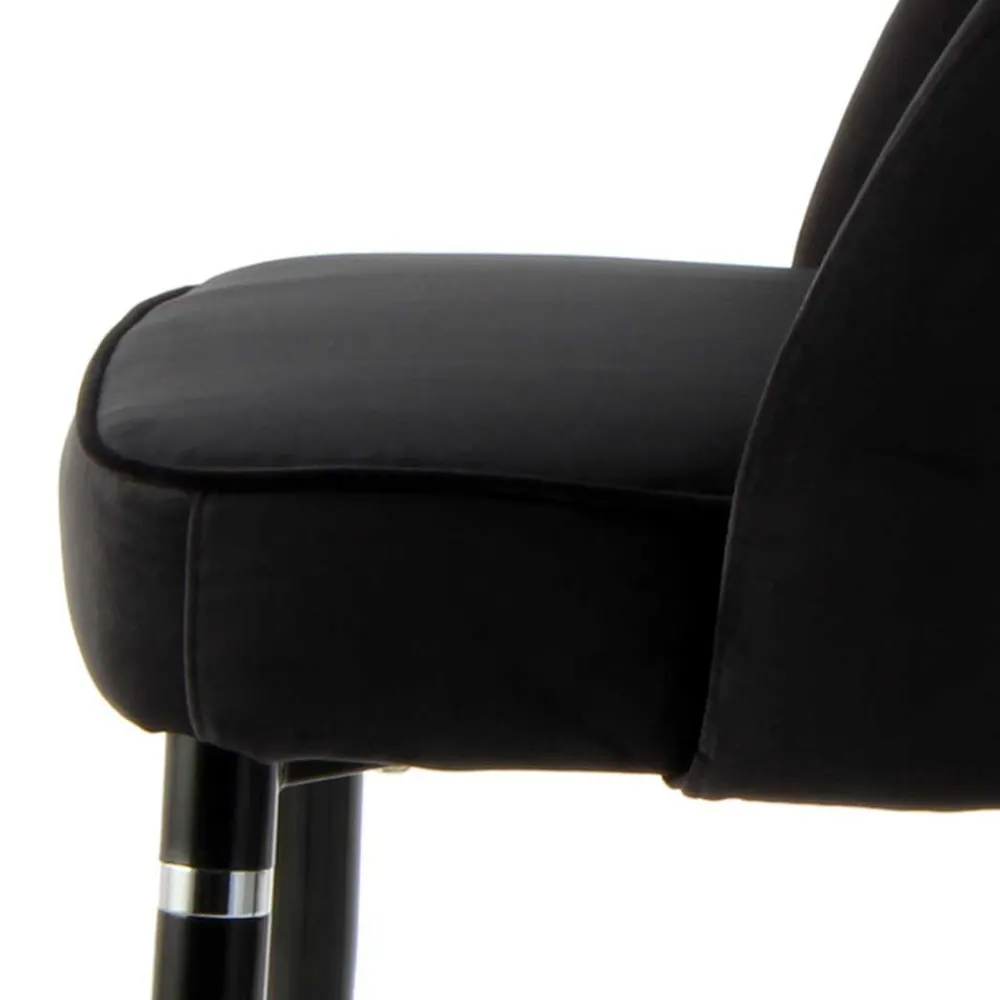 Wohnen Stühle<Eleganter Designstuhl in Schwarz Samt - Siiri (2er Set)