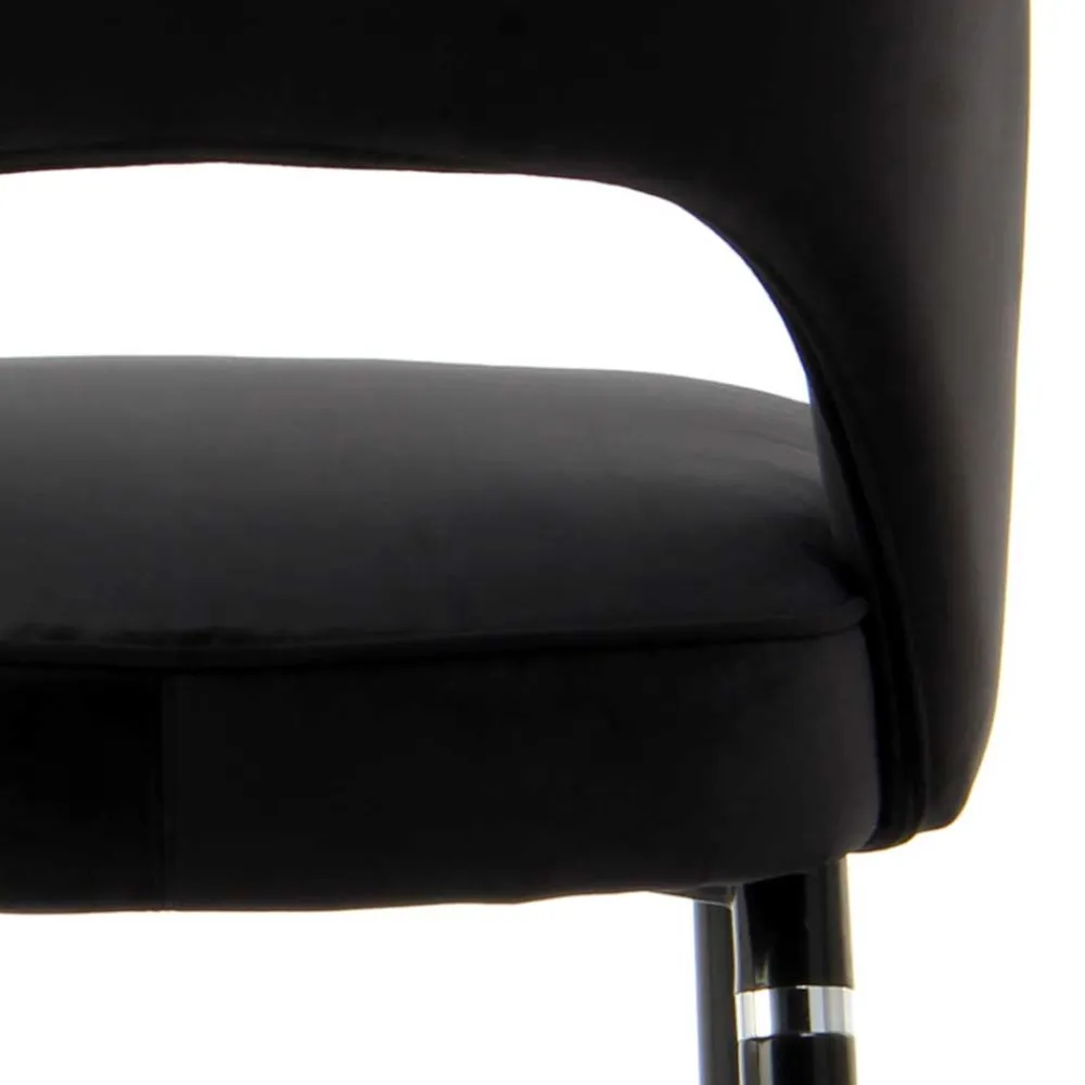 Wohnen Stühle<Eleganter Designstuhl in Schwarz Samt - Siiri (2er Set)