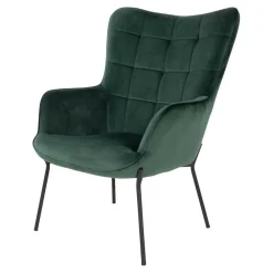 Wohnen Sessel<Eleganter Einzelsessel in Dunkelgrün Samt - Volcanu