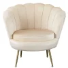 Wohnen Sessel<Eleganter Muschelsessel in Beige Samt - Fortlanda