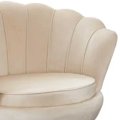 Wohnen Sessel<Eleganter Muschelsessel in Beige Samt - Fortlanda