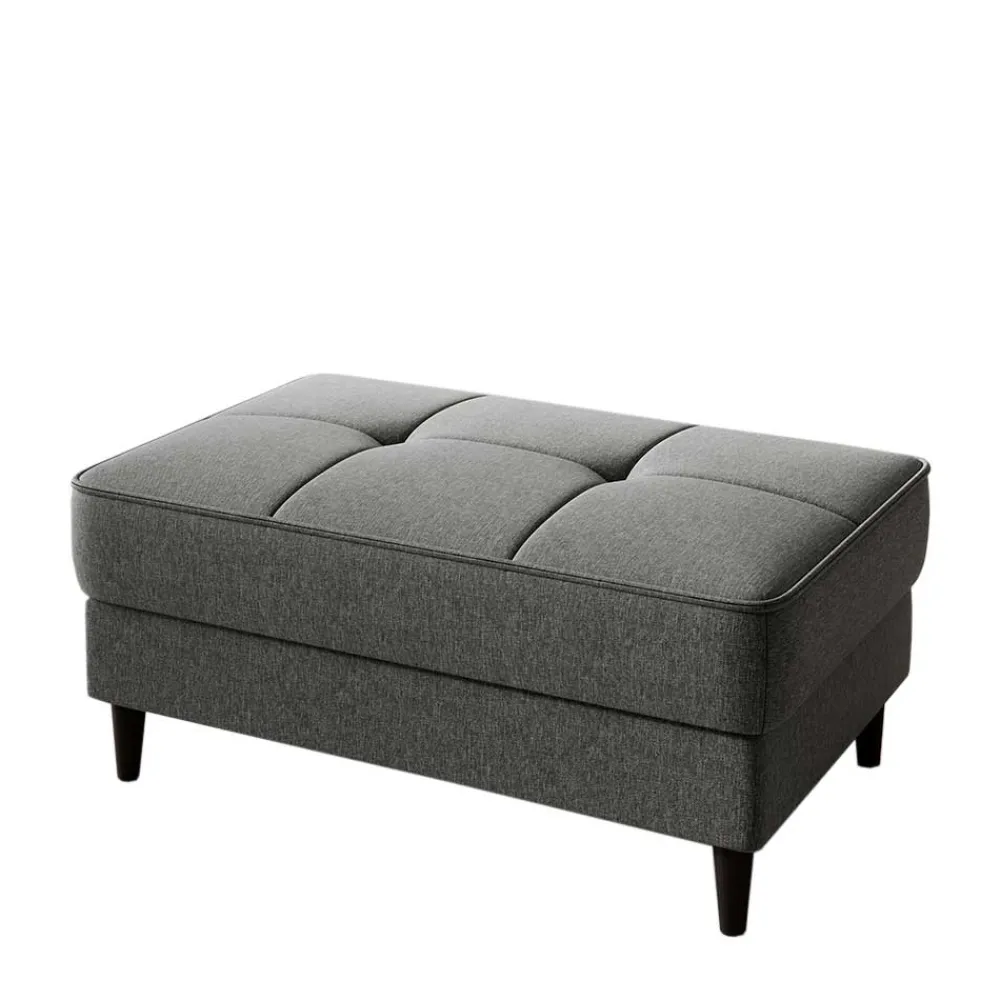 Wohnen Hocker<Eleganter Polsterhocker in Grau - Negro