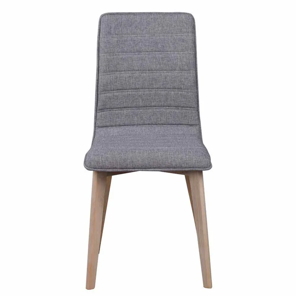 Wohnen Stühle<Eleganter Polsterstuhl in Grau - Mali (2er Set)