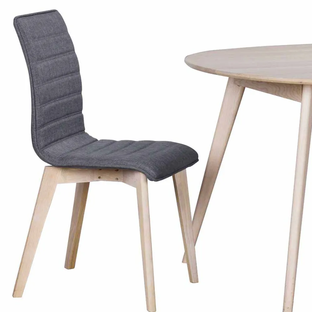 Wohnen Stühle<Eleganter Polsterstuhl in Grau - Mali (2er Set)