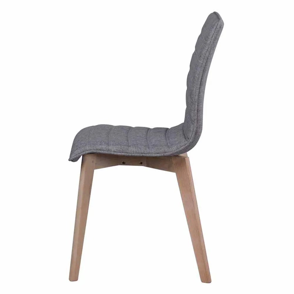 Wohnen Stühle<Eleganter Polsterstuhl in Grau - Mali (2er Set)