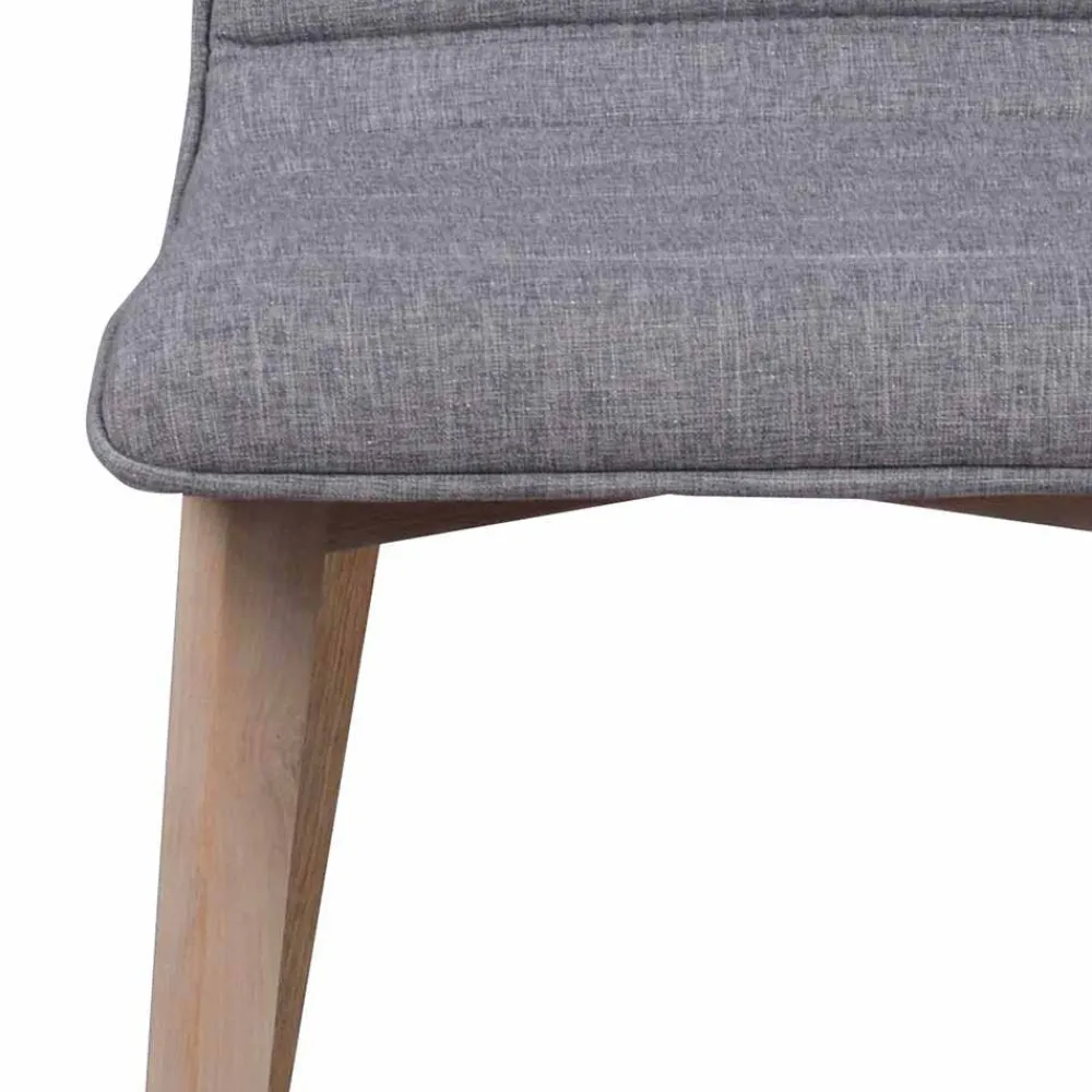 Wohnen Stühle<Eleganter Polsterstuhl in Grau - Mali (2er Set)