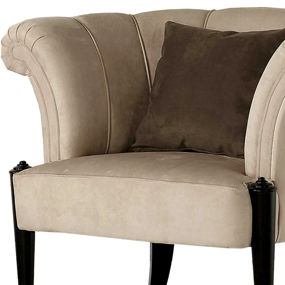 Wohnen Sessel<Eleganter Sessel in Beige Stoffbezug - Gatron