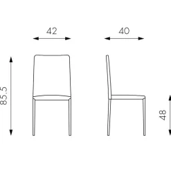 Wohnen Stühle<Eleganter Stuhl Giant aus Kunstleder (4er Set)