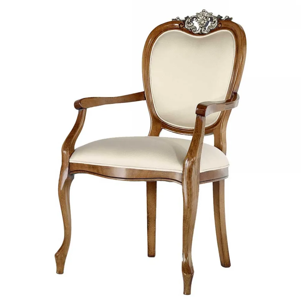 Wohnen Stühle<Eleganter Tischsessel in Beige Stoff - Dominica