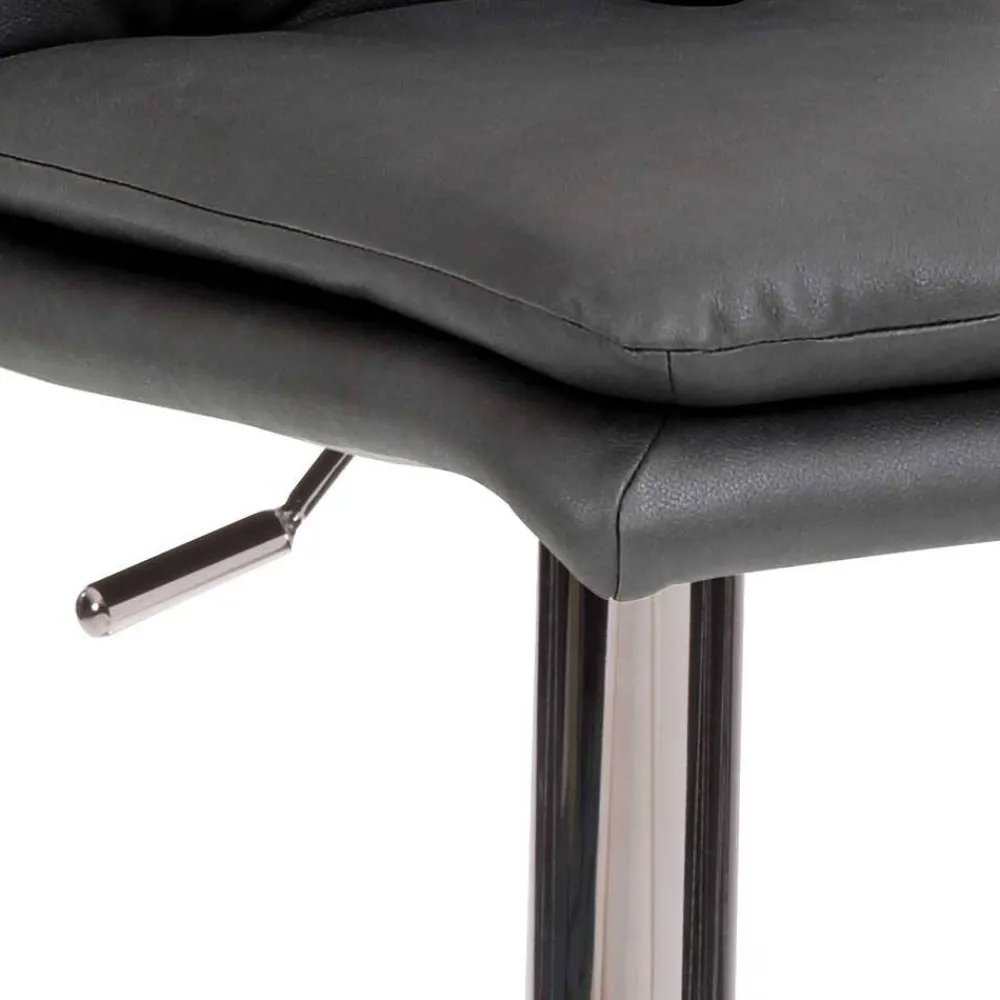 Wohnen Hocker<Eleganter Tresenstuhl in Dunkelgrau & Chrom - Fregato