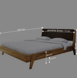 Wohnen Betten<220er Designbett aus Wildeiche & Nachtkommoden - Hardus