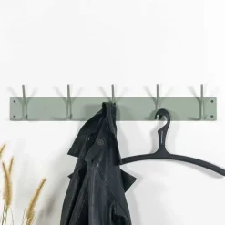 Wohnen Garderoben<5er Hakenleiste Garderobe in Graugrün - Laans