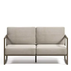 Wohnen Sofas<2er Sofa in Hellgrau & Dunkelgrün - Yasmel
