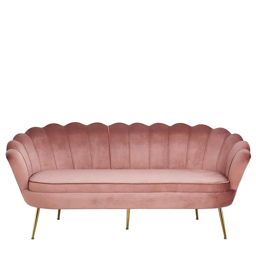 Wohnen Sofas<3er Wohnzimmersofa im Retrostil Muschel - Ciabeta