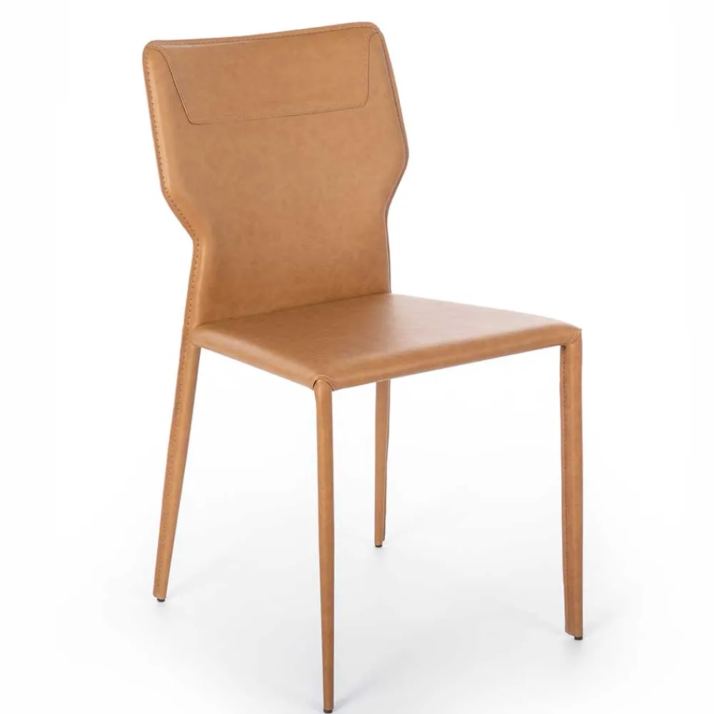 Wohnen Stühle<Essstuhl in Cognac Braun - Anthony (2er Set)