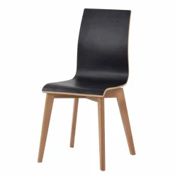 Wohnen Stühle<Essstuhl in Schwarz & Natur - Vulias (2er Set)