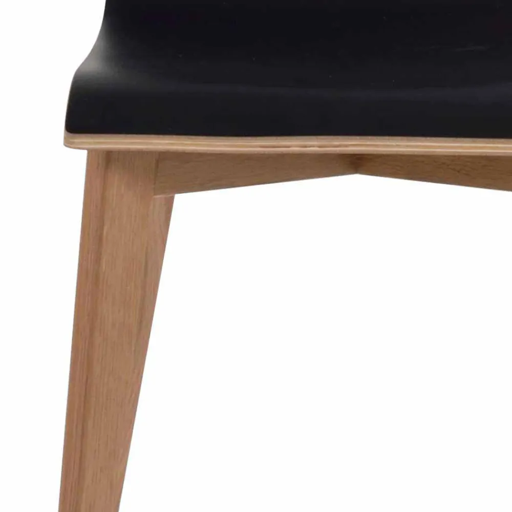 Wohnen Stühle<Essstuhl in Schwarz & Natur - Vulias (2er Set)