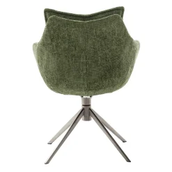 Wohnen Stühle<Esstisch Armlehnenstuhl in Oliv Grün und Edelstahl - Mint (2er Set)
