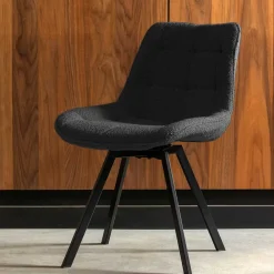 Wohnen Stühle<Esstisch Drehstuhl aus Boucle Stoff - Seymour (2er Set)