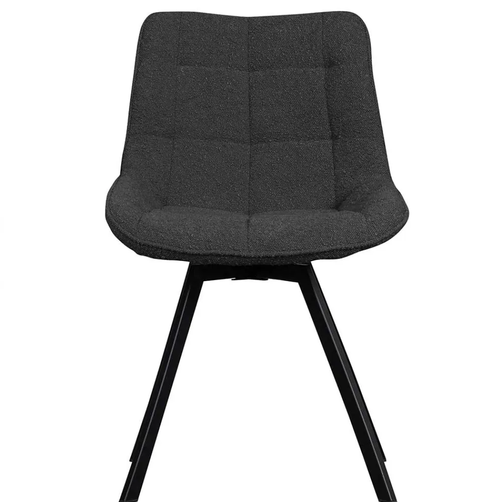 Wohnen Stühle<Esstisch Drehstuhl aus Boucle Stoff - Seymour (2er Set)