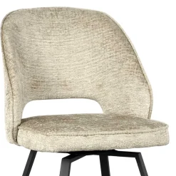 Wohnen Stühle<Esstisch Drehstuhl in Beige Struktursamt - Turena (2er Set)