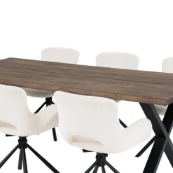 Wohnen Sitzgruppe<Esstisch mit Tischsesseln drehbar als Set - Ceolata (siebenteilig)