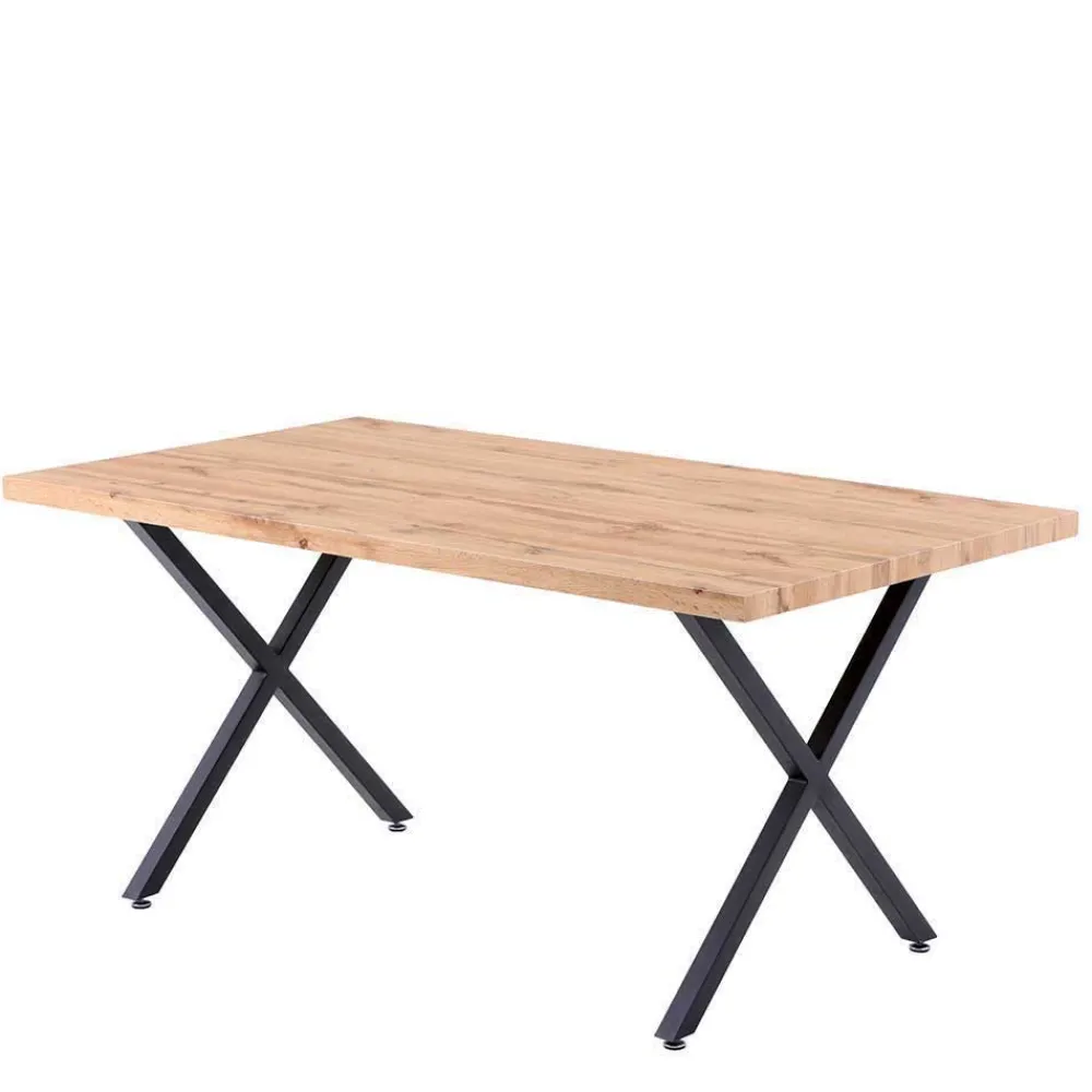 Wohnen Sitzgruppe|Tische<Esstisch mit X-Beinen plus 4 Stühle - Lamon (fünfteilig)