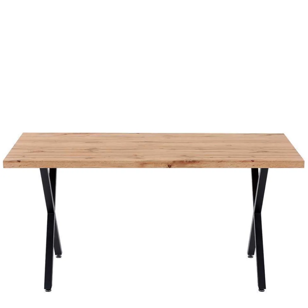 Wohnen Sitzgruppe|Tische<Esstisch mit X-Beinen plus 4 Stühle - Lamon (fünfteilig)