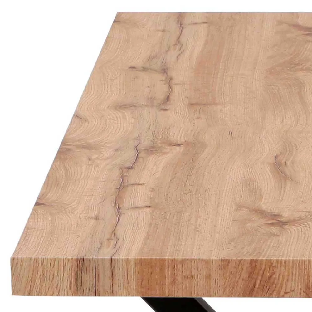 Wohnen Sitzgruppe|Tische<Esstisch mit X-Beinen plus 4 Stühle - Lamon (fünfteilig)
