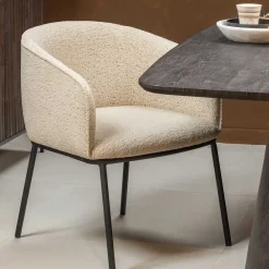 Wohnen Stühle<Esstisch Sessel in Beigegrau Boucle - Ayfina
