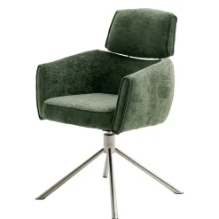 Wohnen Stühle<Esstisch Sessel in Oliv Grün Stoff - Occita (2er Set)