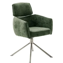 Wohnen Stühle<Esstisch Sessel in Oliv Grün Stoff - Occita (2er Set)