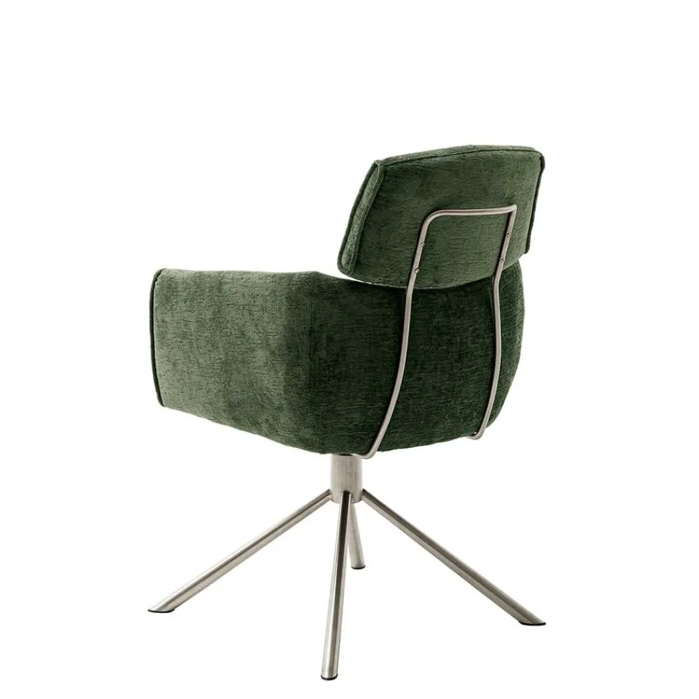 Wohnen Stühle<Esstisch Sessel in Oliv Grün Stoff - Occita (2er Set)