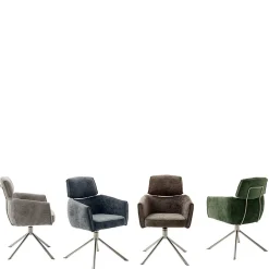 Wohnen Stühle<Esstisch Sessel in Oliv Grün Stoff - Occita (2er Set)