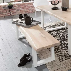 Wohnen Sitzbank<Esstisch Sitzbank mit Baumkante - Tilveta