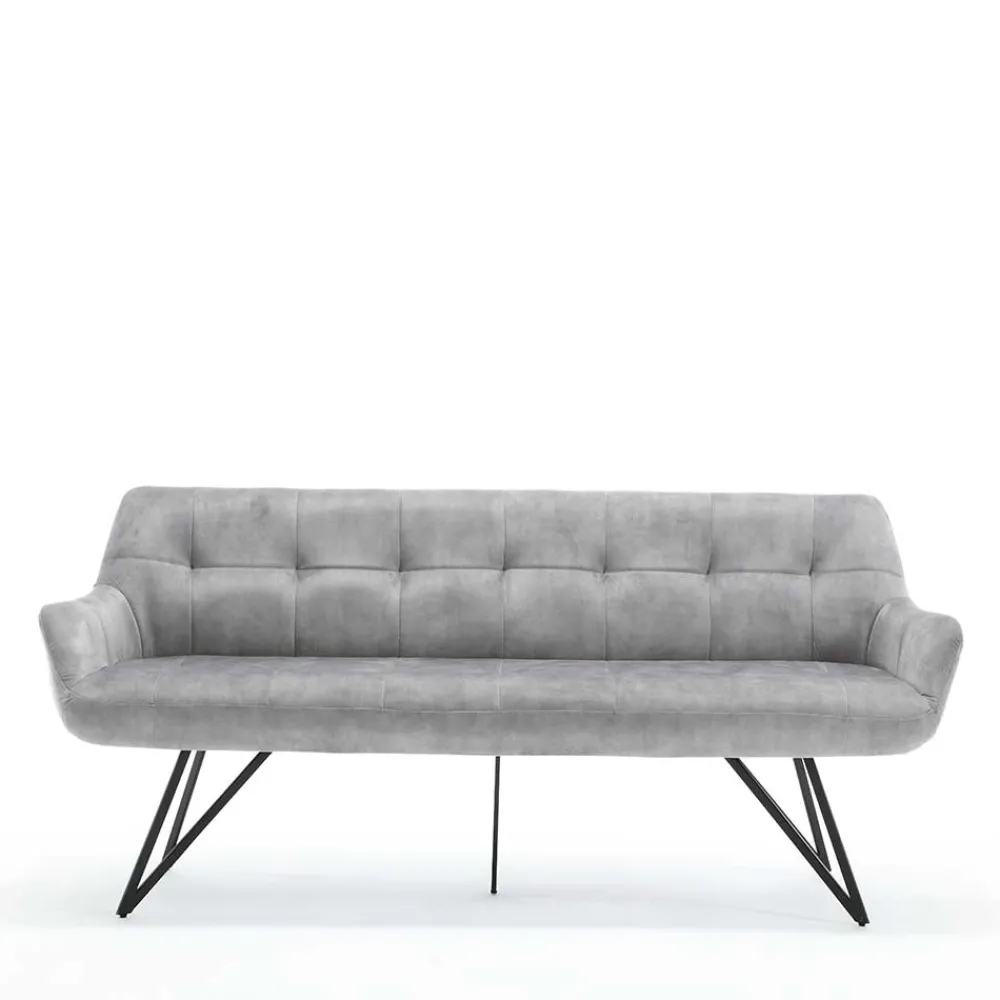 Wohnen Sitzbank<Esstisch Sofa in Grau Velours - Reymonda