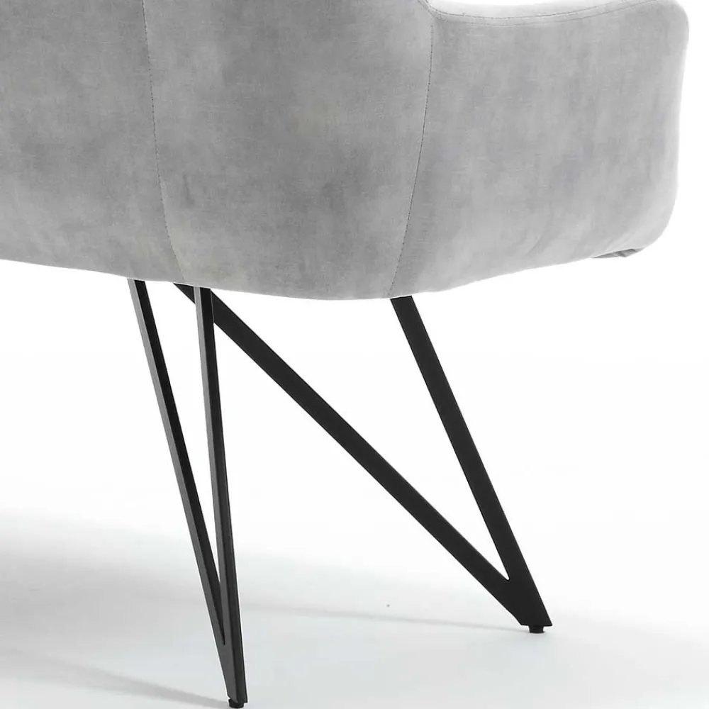 Wohnen Sitzbank<Esstisch Sofa in Grau Velours - Reymonda