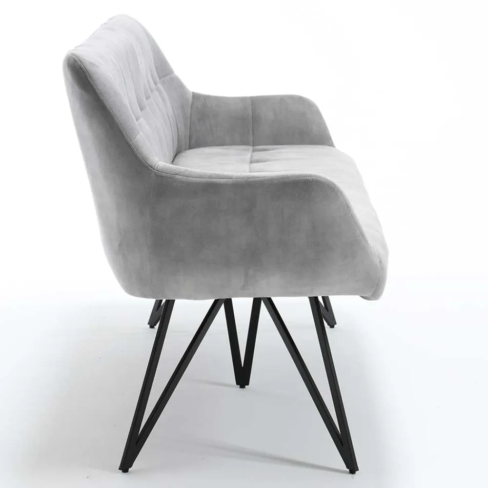 Wohnen Sitzbank<Esstisch Sofa in Grau Velours - Reymonda