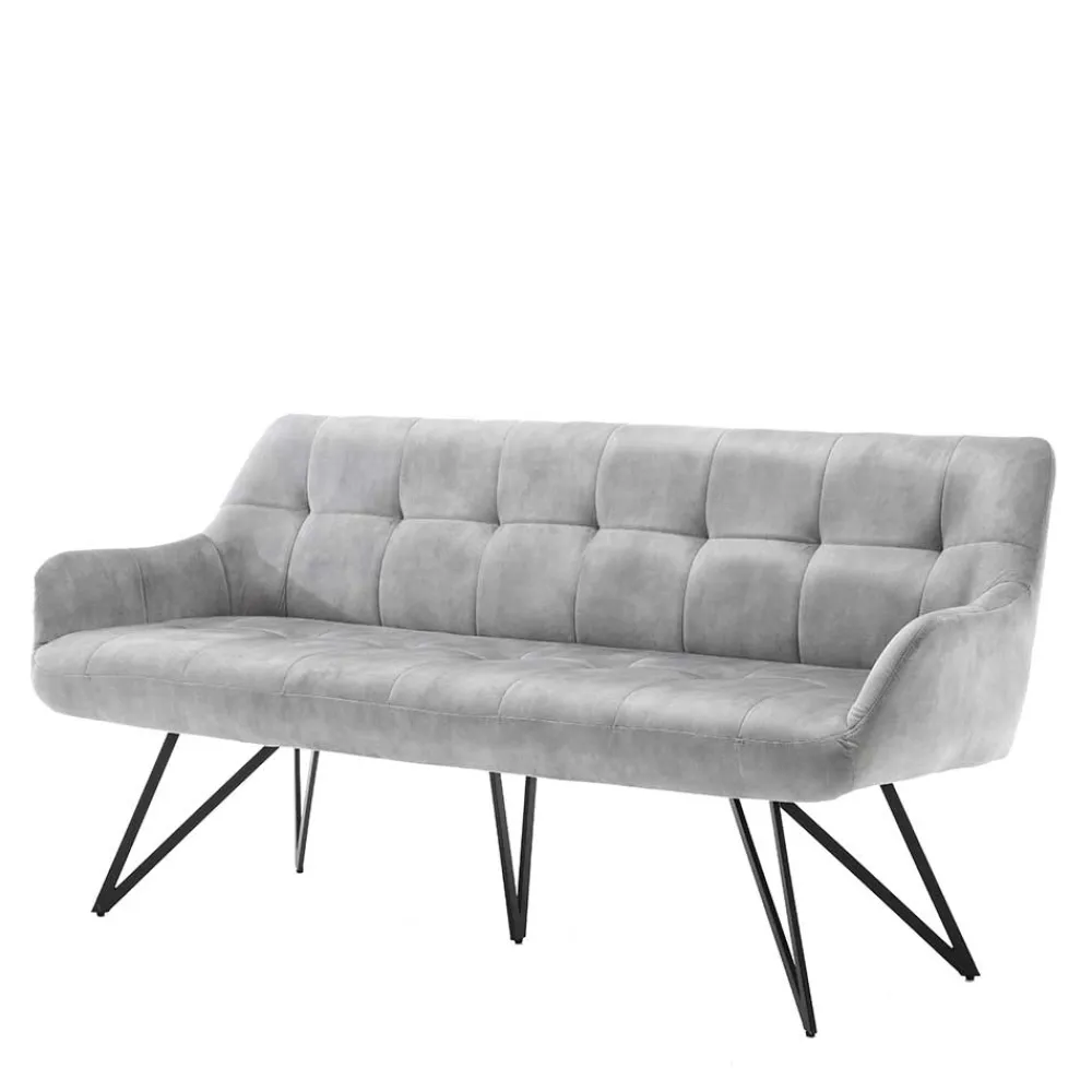 Wohnen Sitzbank<Esstisch Sofa in Grau Velours - Reymonda