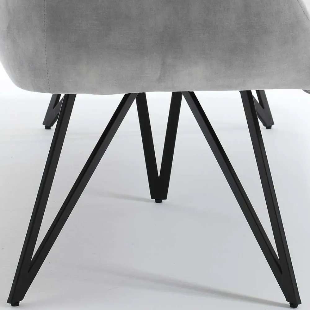Wohnen Sitzbank<Esstisch Sofa in Grau Velours - Reymonda